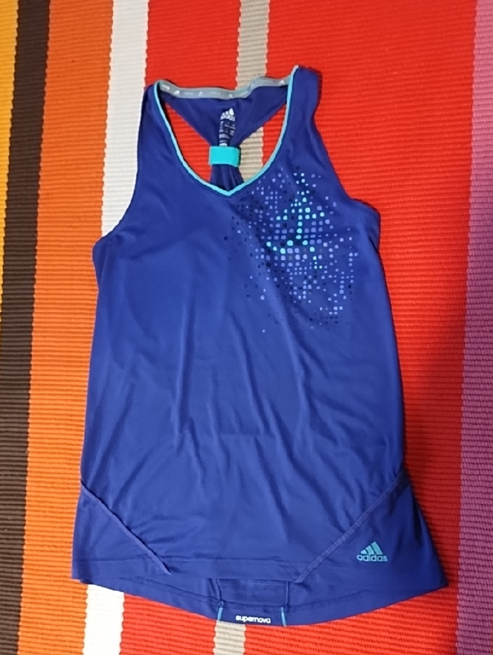 adidas Blue Racerback Tank with Teal Accents VGC Medium.
